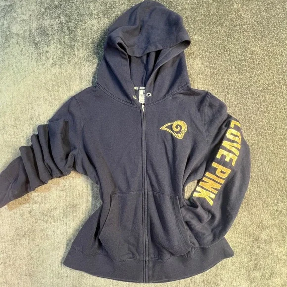 Los Angeles Rams NFL Glitter Logo T Shirt Charcoal Grey Adult - Picture 1 of 5